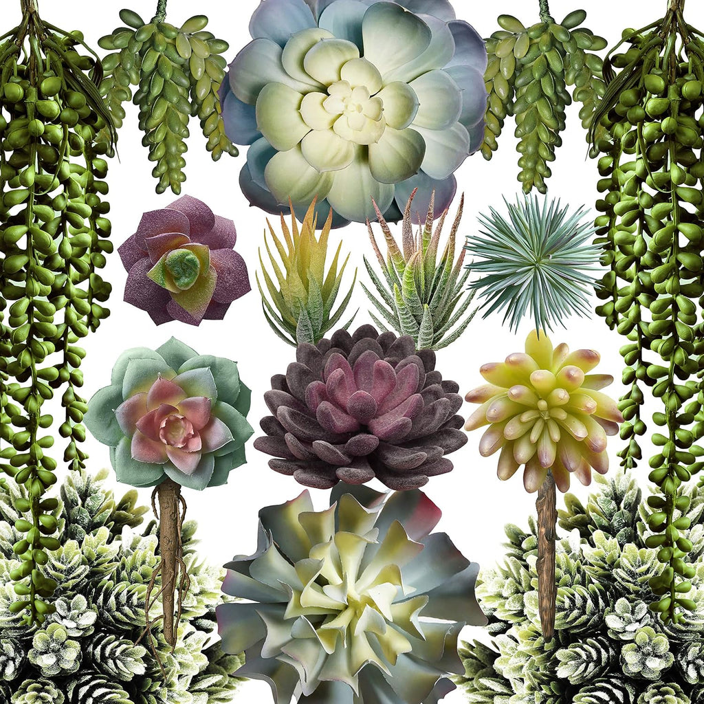 15 Pack Artificial Succulent Plants T6510
