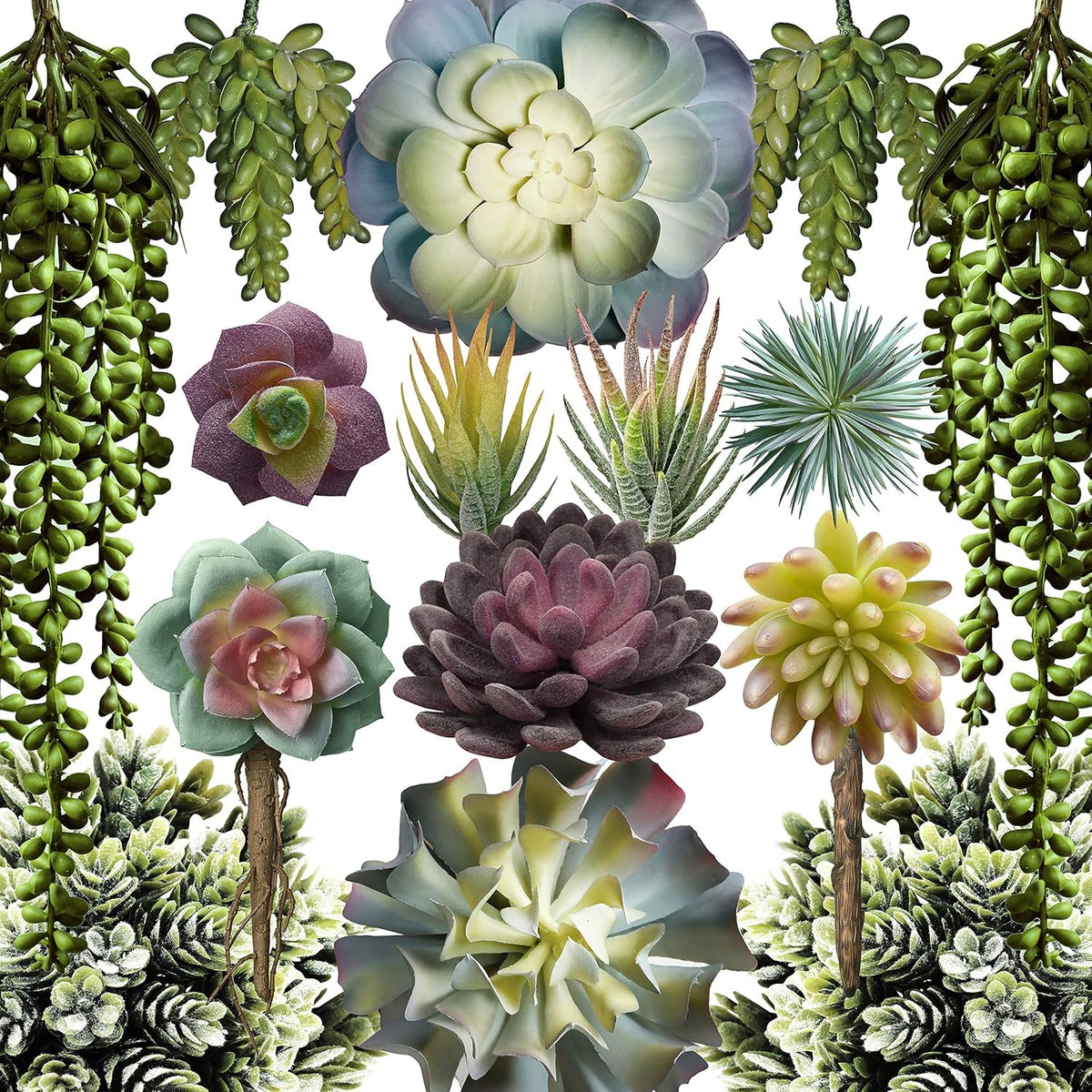 15 Pack Artificial Succulent Plants T6510