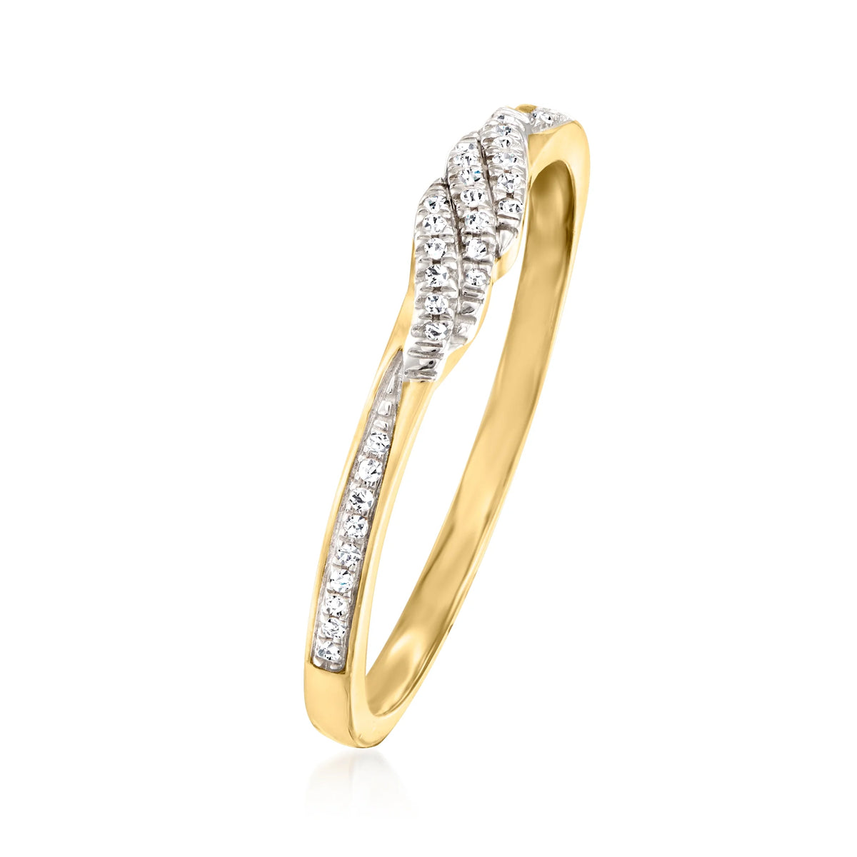 Diamond-Accented Twist Ring in 10kt Yellow Gold G63608