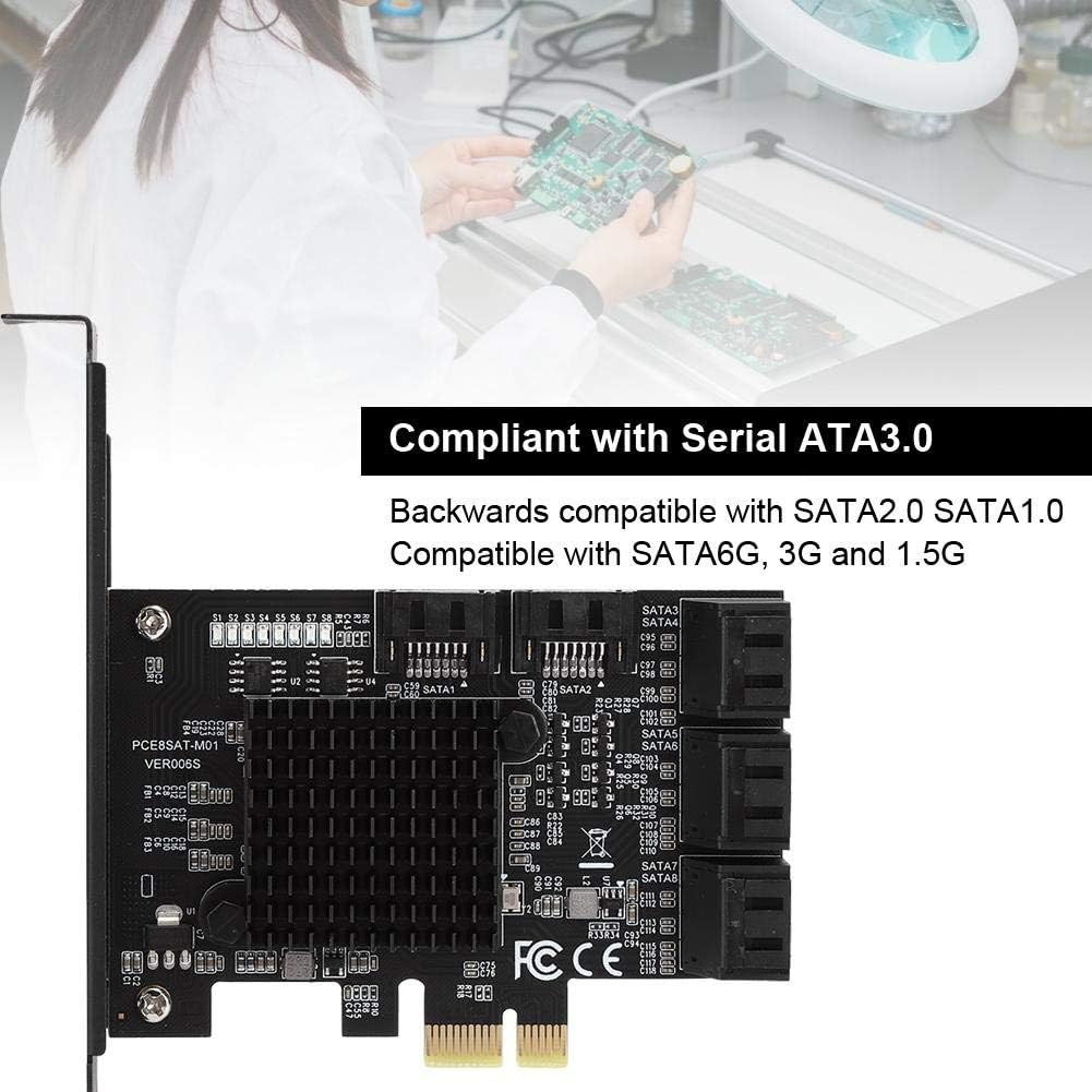 8 Port PCI-E to SATA3.0 Controller Card Adapter Pack of 2 V334955