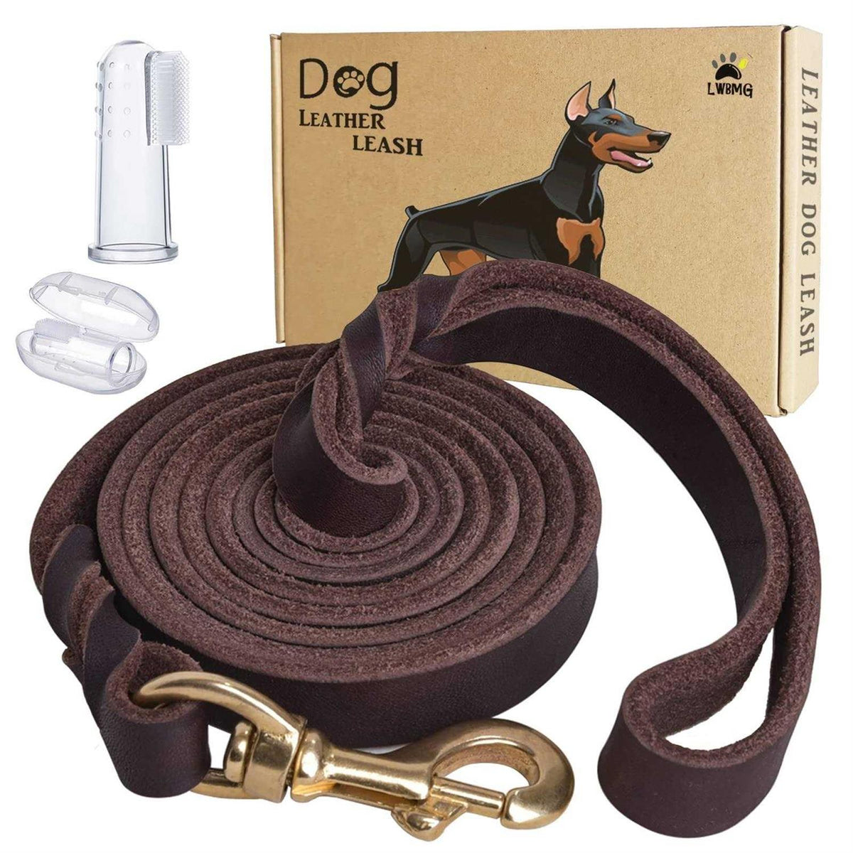 6ft Heavy Duty Braided Leather Dog Leash X24813