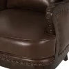 Dark Brown Upholstered Accent Chair with Nailhead Trim P189740
