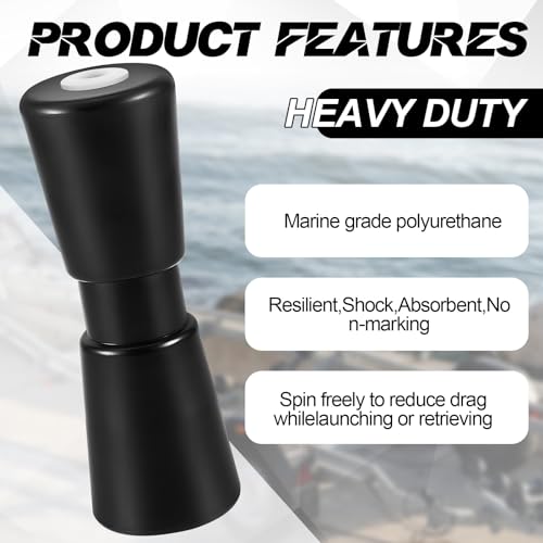 2 Pack Heavy Duty Rubber Boat Trailer Roller L64750