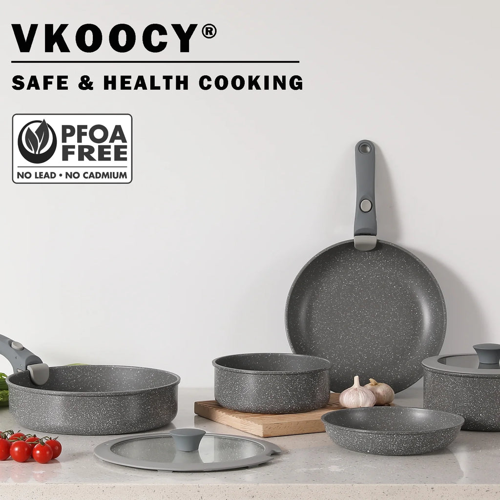 Grey Nonstick Ceramic Cookware Set H7851