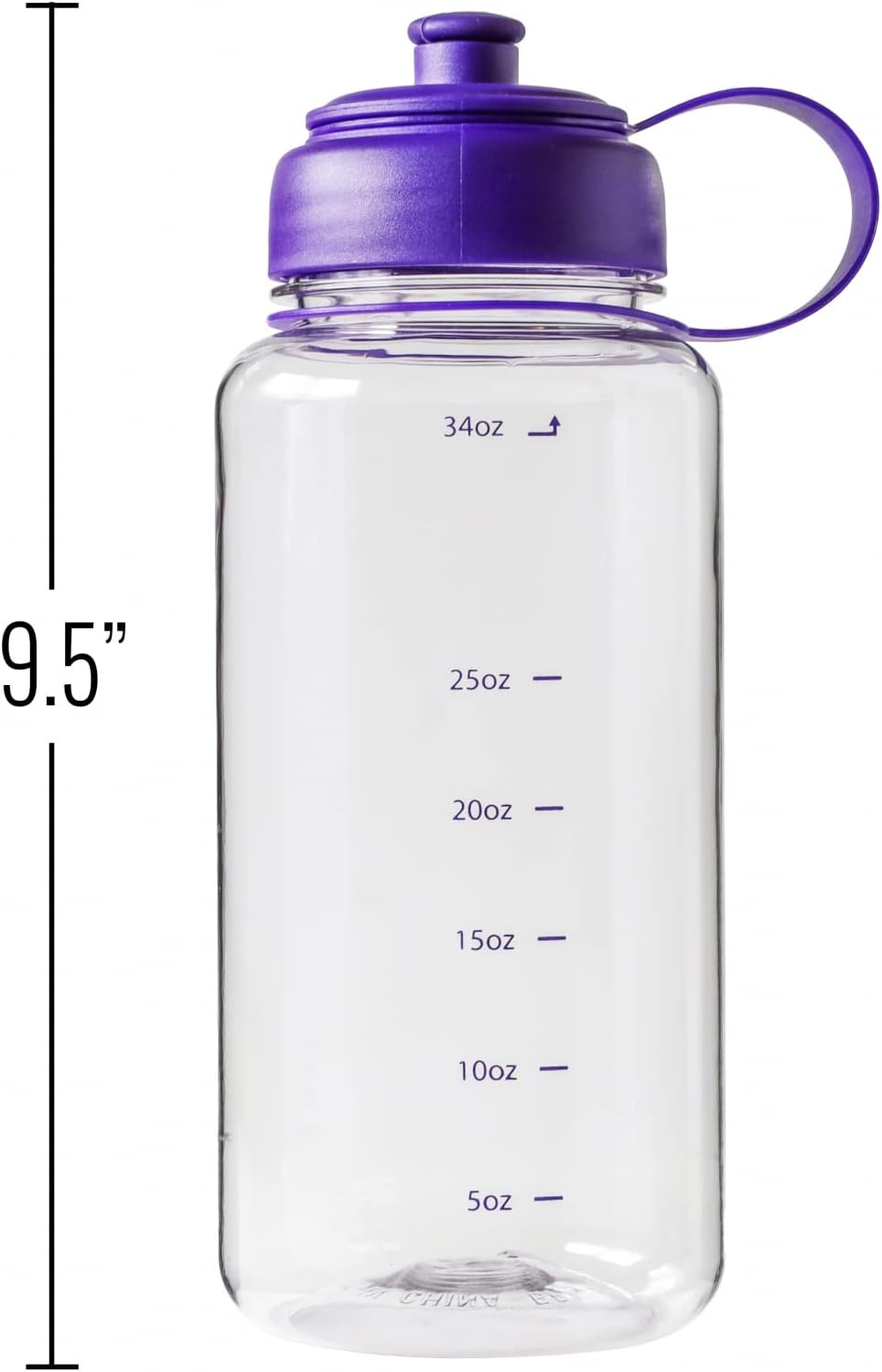 Purple 32Oz Water Bottle with Rubber Airtight Lid U9194