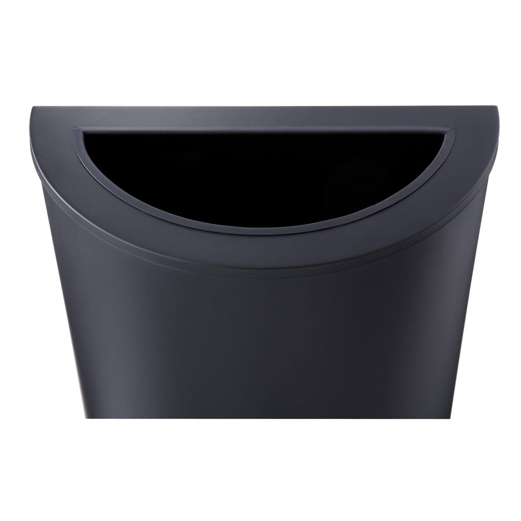 Black 12.5 gal Powder-Coated Steel Trash Can V1828
