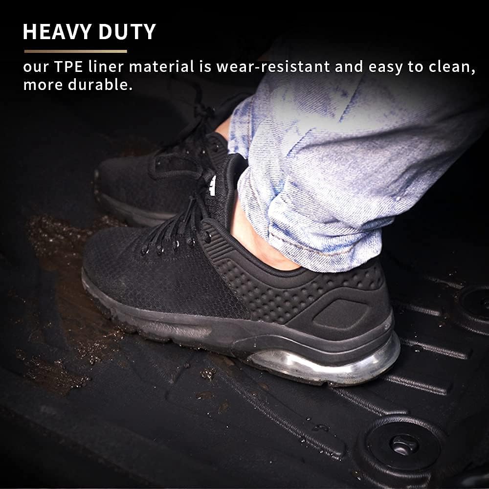 Heavy Duty TPE All Weather Car Floor Mats, 1st & 2nd Row Full Set Rubber Floor Liners I879876