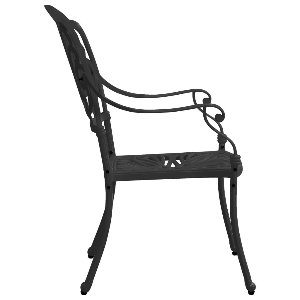 3 Piece Bistro Set Cast Aluminum Black X743434