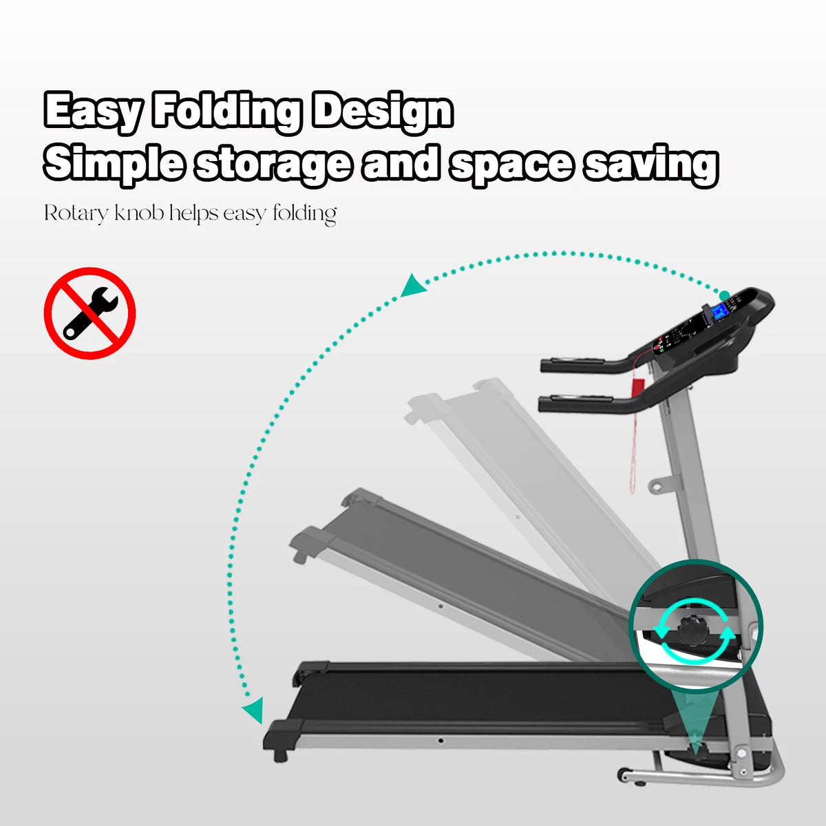 Foldable Electric Treadmill 2.5HP 265LBS Weight Capacity R533074