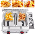 6L*2 Stainless Steel Commercial Countertop Gas Deep Fryer with 2 Basket H9268