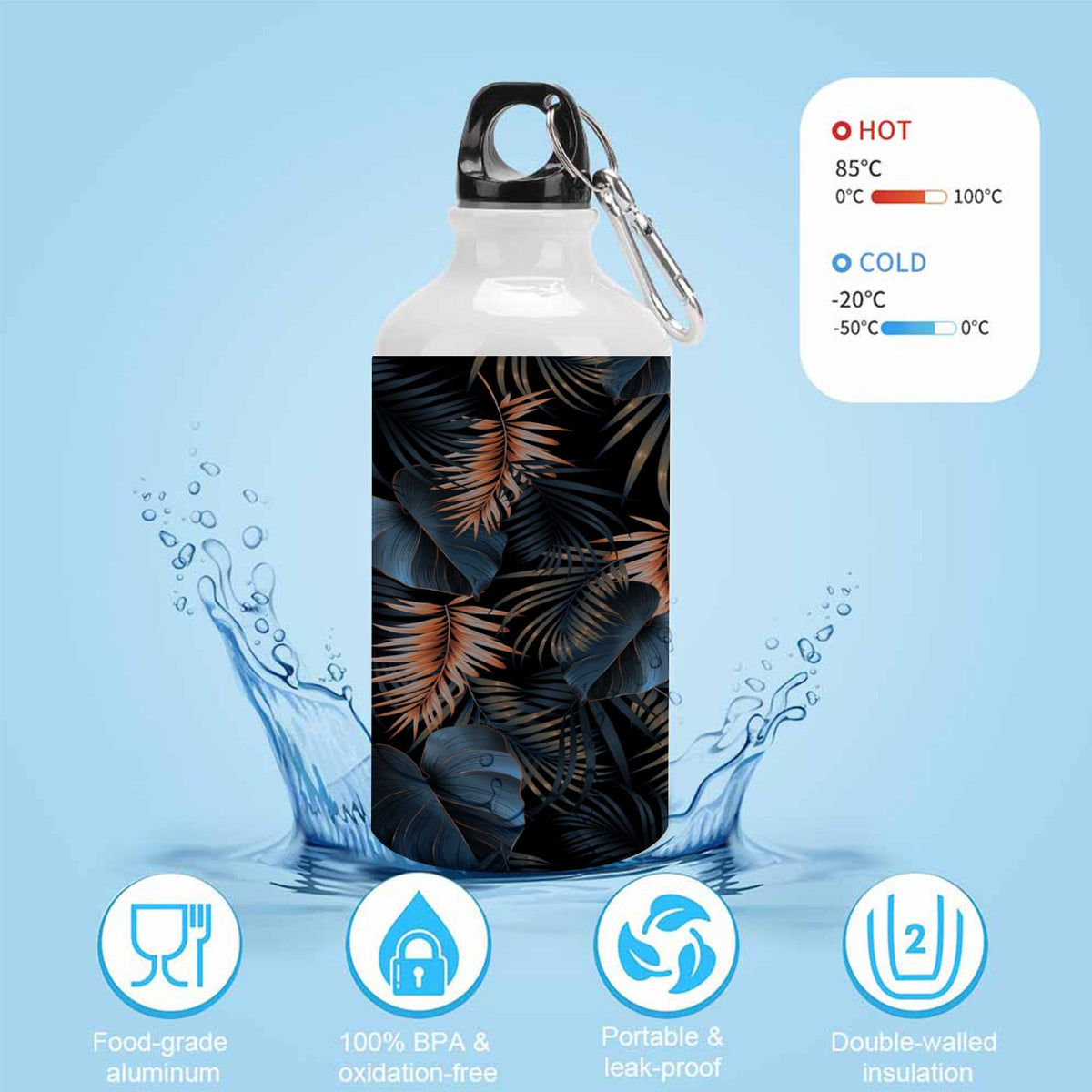 400ml Sport Aluminum Water Bottle with Twist Cap H60216