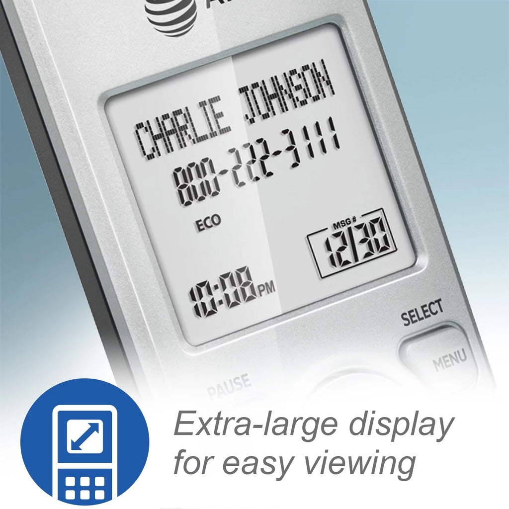 4-Handset Cordless Phone with Answering System and Call Block (White/Silver) J2562