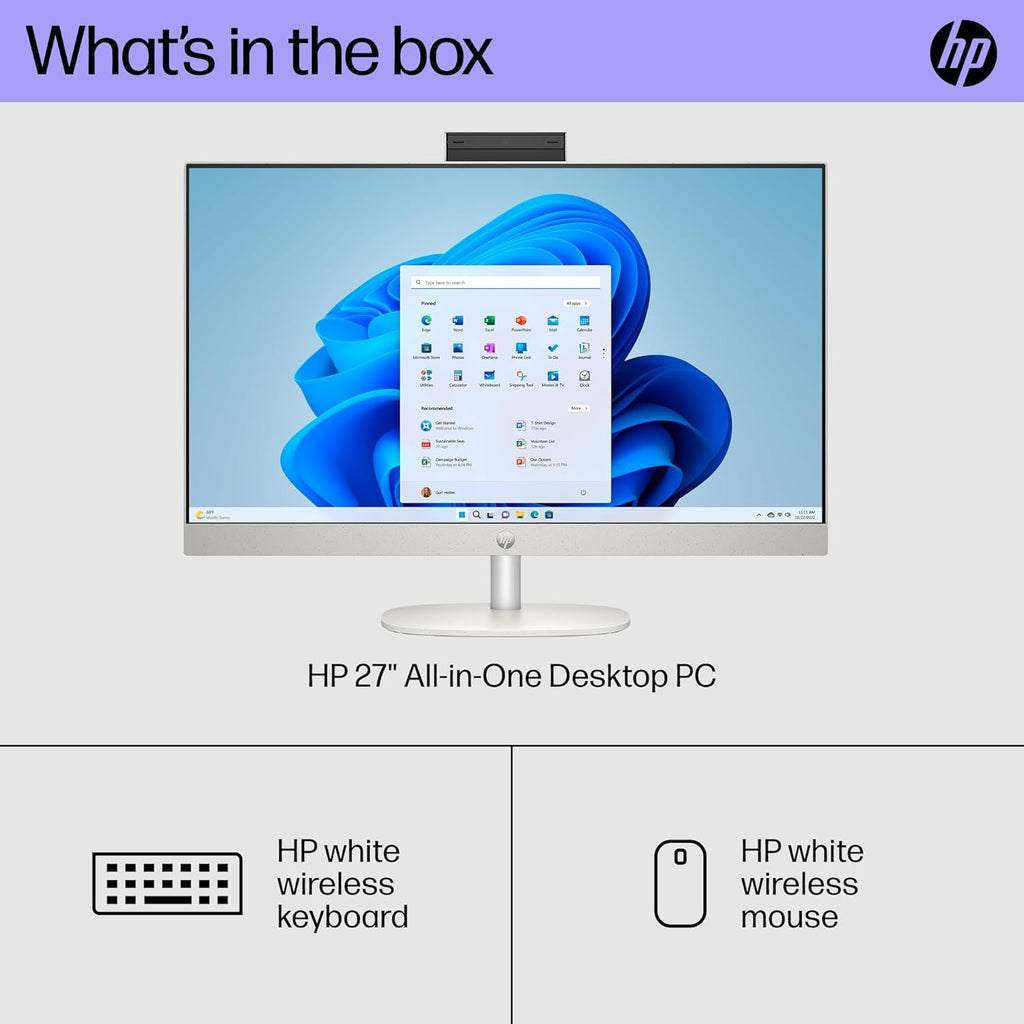 27" All-in-One Desktop Computer, FHD IPS Touchscreen, Intel Core Ultra 7, 64GB DDR5, 1TB SSD, Wi-Fi 6, Windows 11 Home N39034