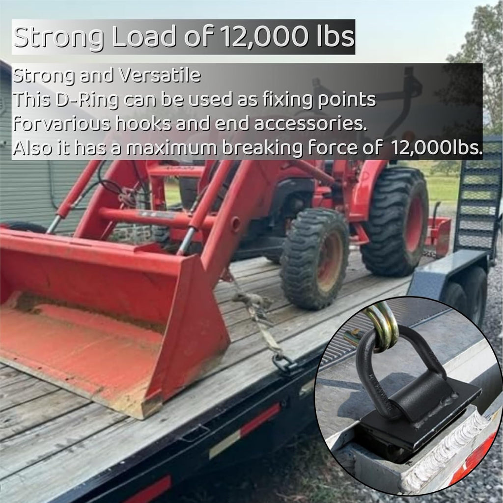 4pcs 12000lbs Heavy Duty Removable D Ring Stake Pocket Tie Down W7124