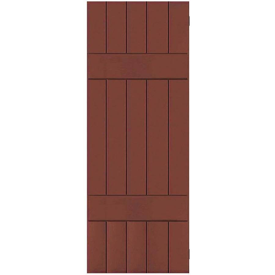 2-Pack 18-in W x 46-in H Country Redwood Board and Batten Wood Western Red Cedar Exterior Shutters K114