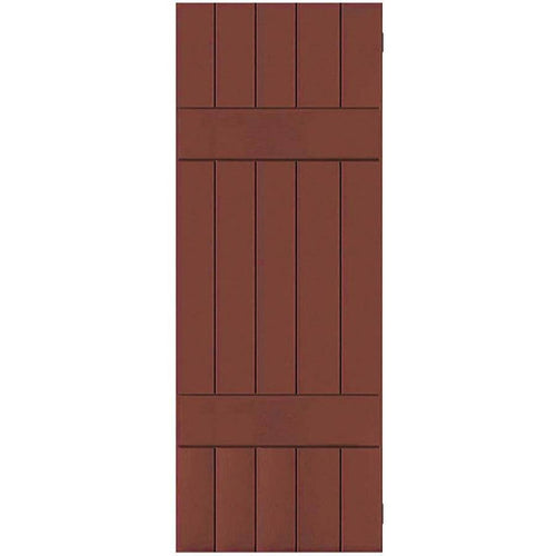 2-Pack 18-in W x 46-in H Country Redwood Board and Batten Wood Western Red Cedar Exterior Shutters K114
