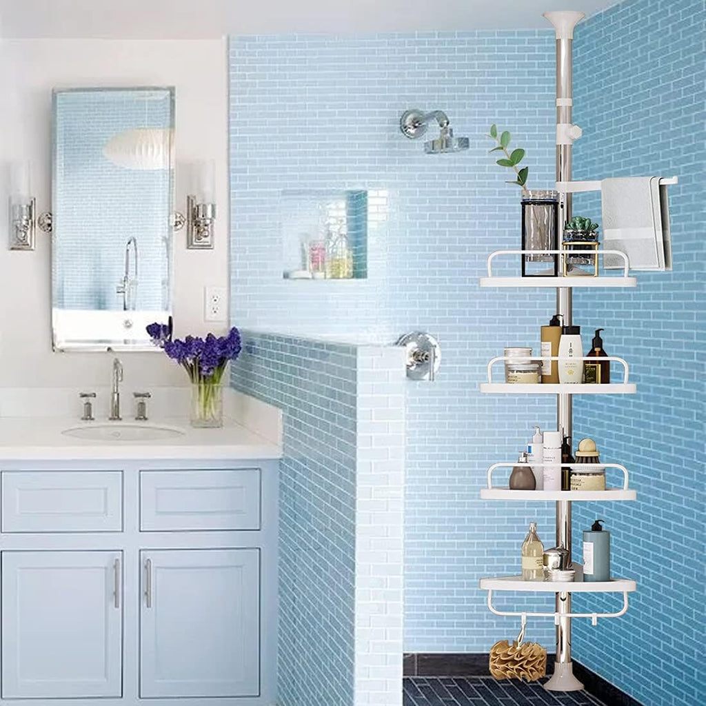Shower Caddy 4 Tier Adjustable Shelves Rustproof O7156