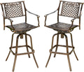 Shiny Copper Cast Aluminum Barstools 2-Pcs Set A1876