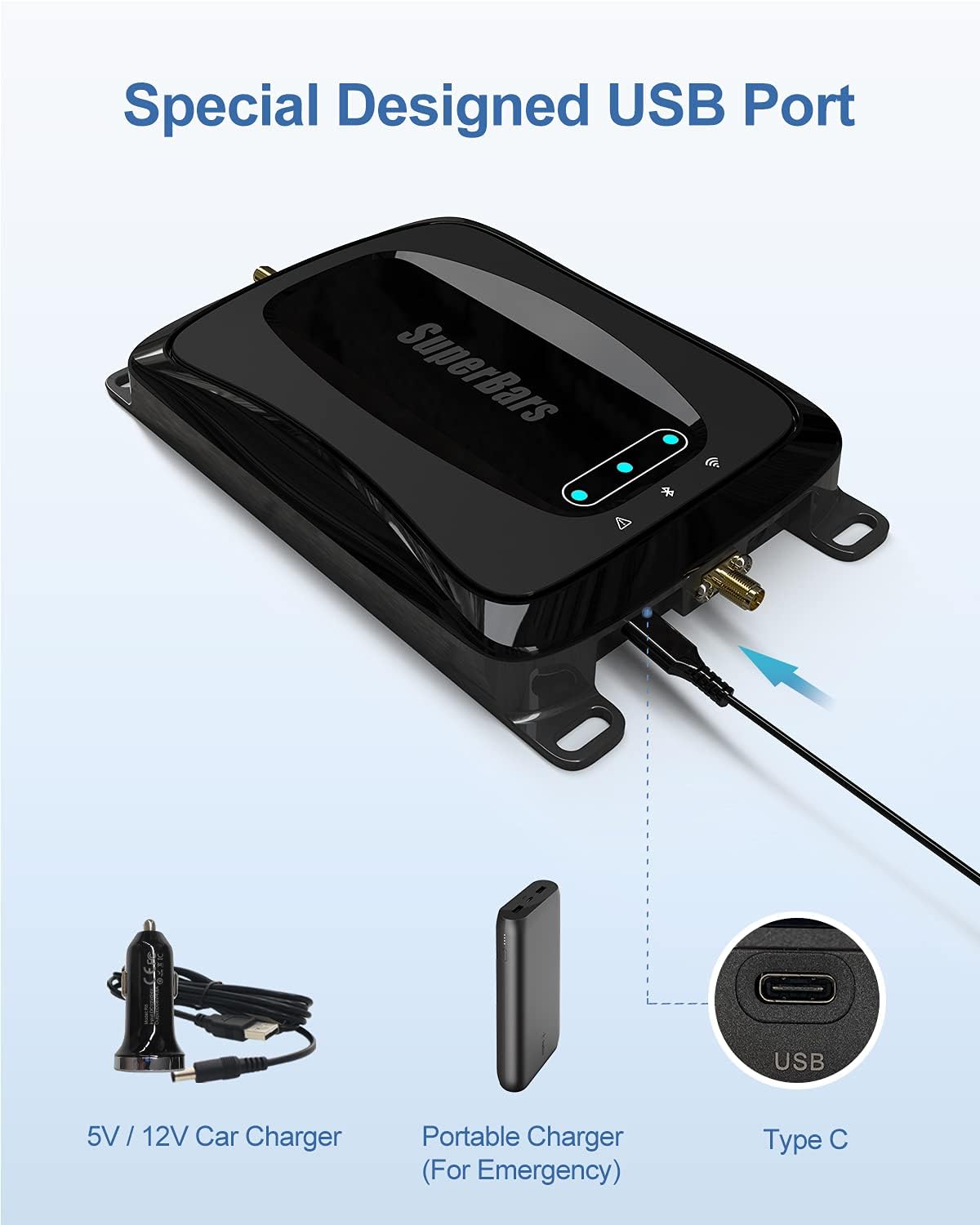 Cell Phone Signal Booster with Bendable Antenna F1858