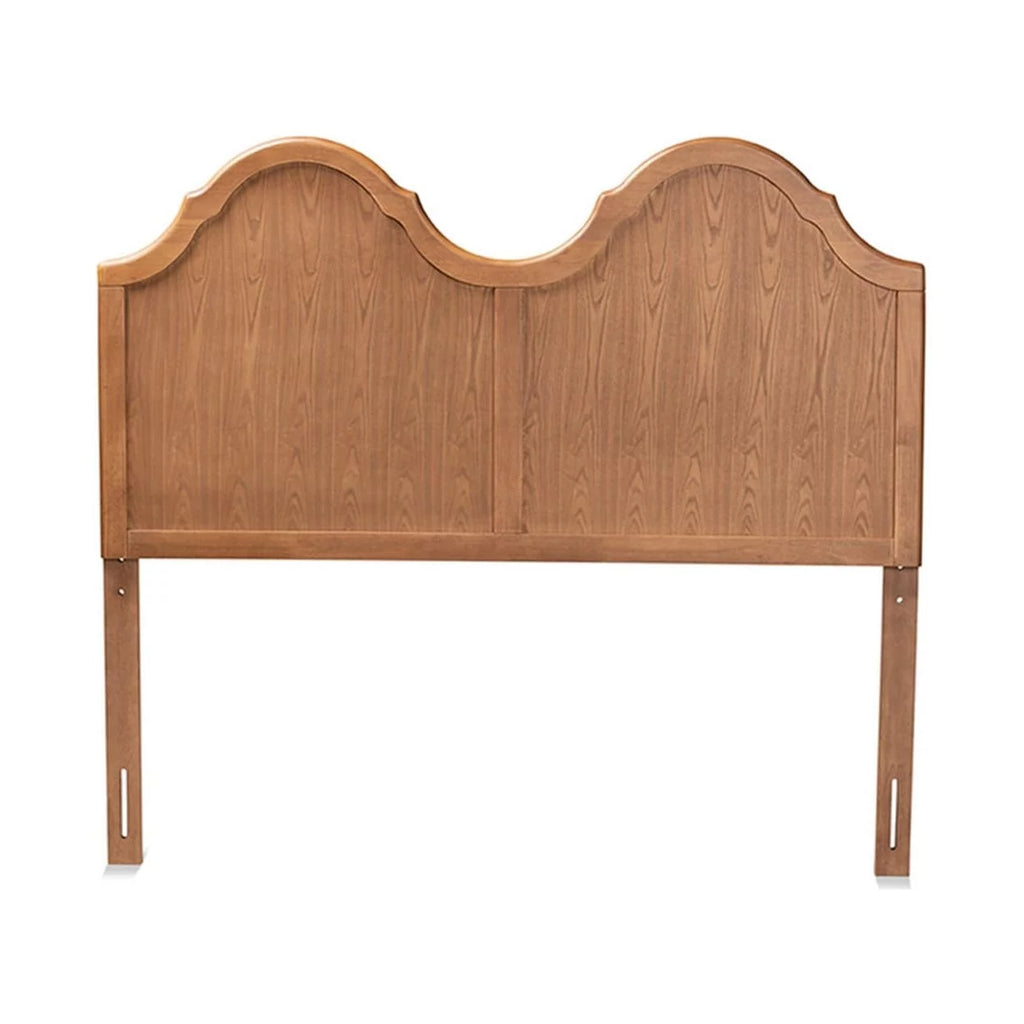 King Size Ash Walnut Finished Wood Arched Headboard I498850