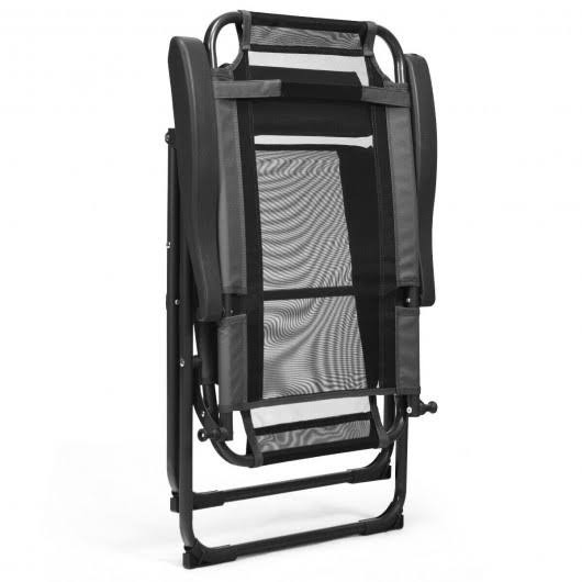 Gray Patio Adjustable Folding Recliner Chairs M429