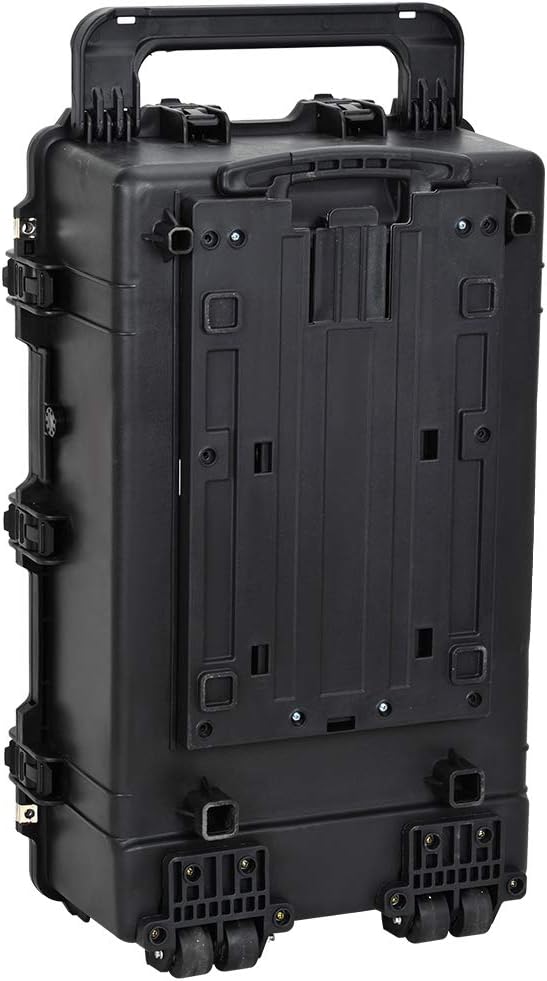 Portable Rolling Waterproof Hard Case with Wheels and Retractable Pull Handle, Black, 31.65inch x 19.37inch x 11.02inch N330