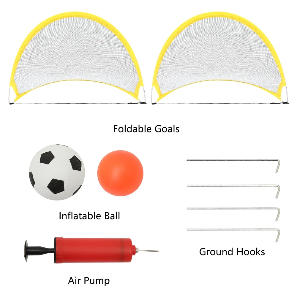 2Pcs Portable Foldable Dome Shaped Football Goals with Inflatable Ball and Air Pump G294