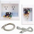 Dual Power Outlet Recessed In-Wall Cable Management System for TV, Pack of 2 Y26592
