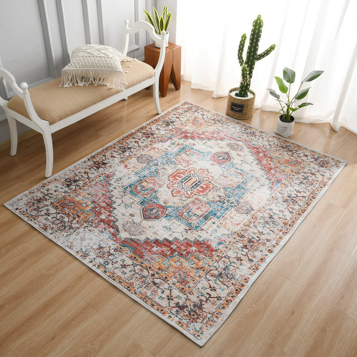 Vintage Bohemian Area Rug, 5' x 8', Orange U76993