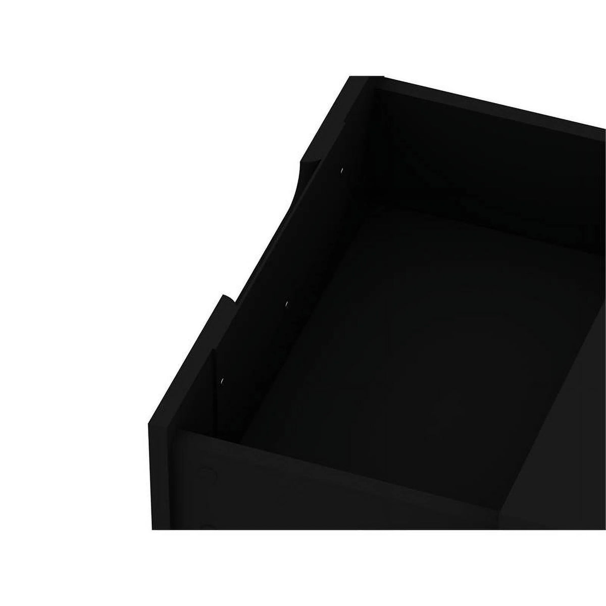 2-Drawer Black Engineered Wood Nightstand I4382