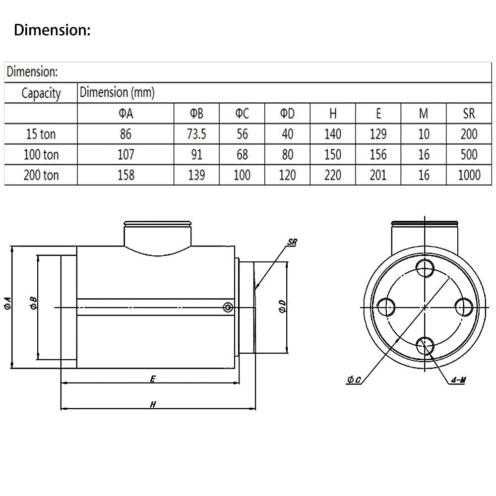 Compression Load Cell Column Type with Cable 200 ton B330