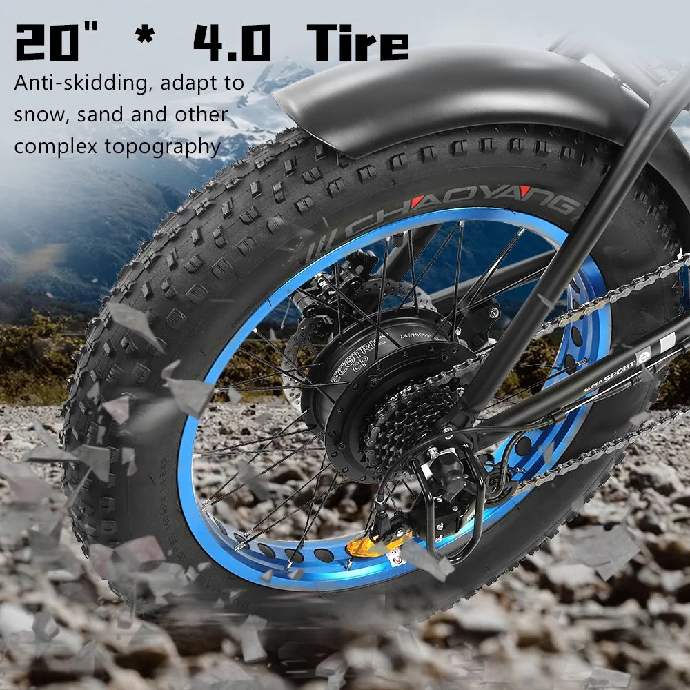 500 W Electric Bike 20" Fat Tire Folding Electric Bicycle 36 V 12.5 AH Removable Battery O571