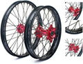 Front 21" Rear 18" Wheel Complete Set Red Hubs Rims Spokes Y570267