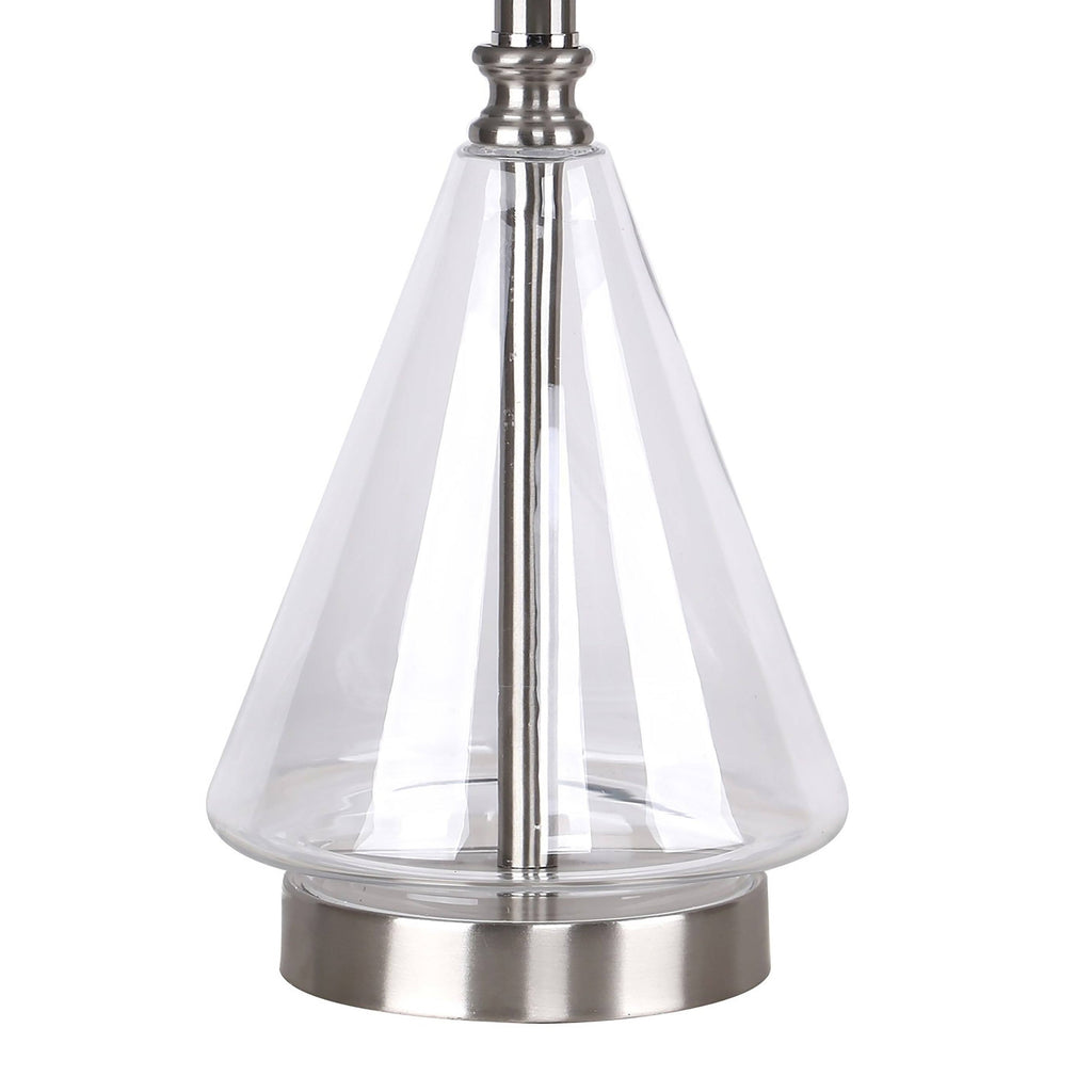 Set of 2 Glass Accent Lamps with Brass Accents G96689