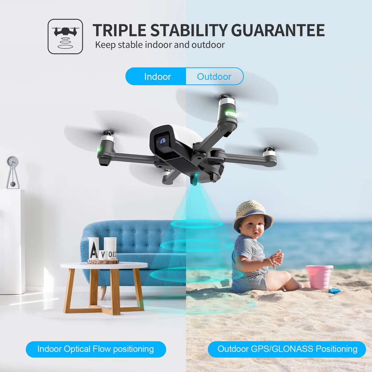 White GPS Drone with 4K Camera D602