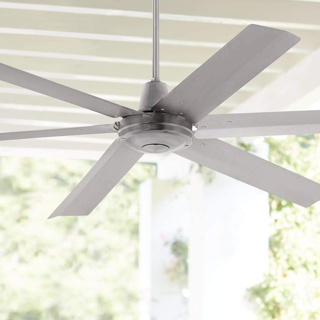 60 Turbina Max DC Modern Industrial Rustic Indoor Outdoor Ceiling Fan with Remote Control Brushed Nickel Silver Metal 5 Blades Damp Rated for Patio Exterior House Porch Garage Barn - Casa Vieja

60 DC Indoor Outdoor Ceiling Fan with Remote Control Br F947
