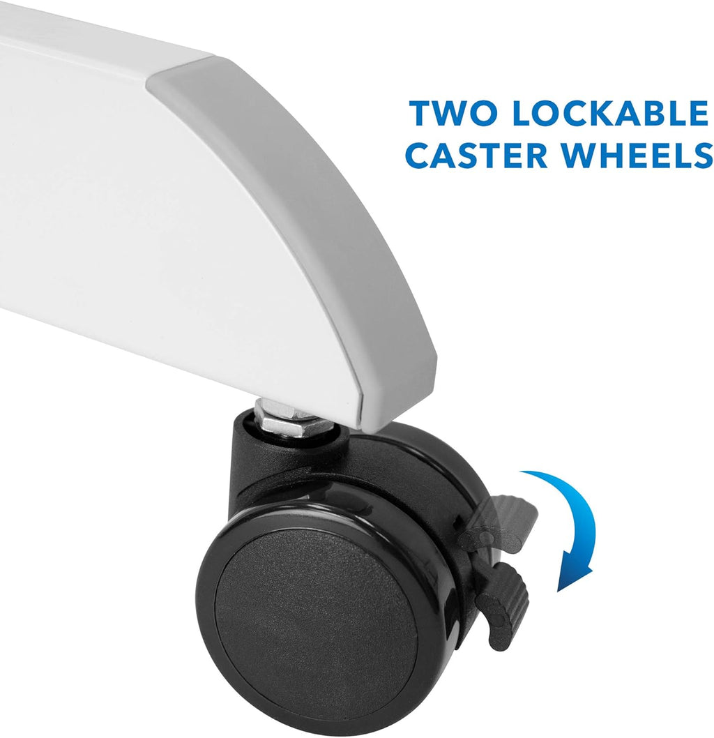 White Adjustable Rolling Laptop Desk with Wheels Z912581
