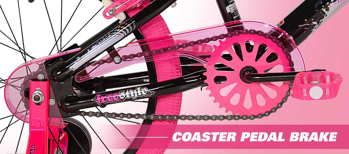 18 inch Black and Pink Bicycle R7873