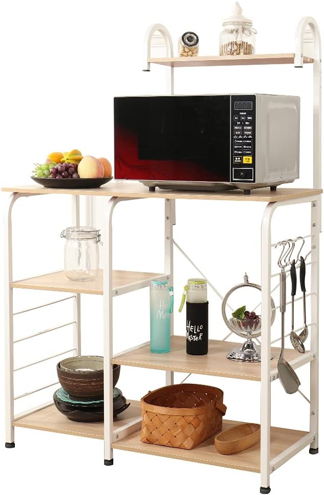 White Oak Kitchen Baker's Rack Microwave Stand Z489