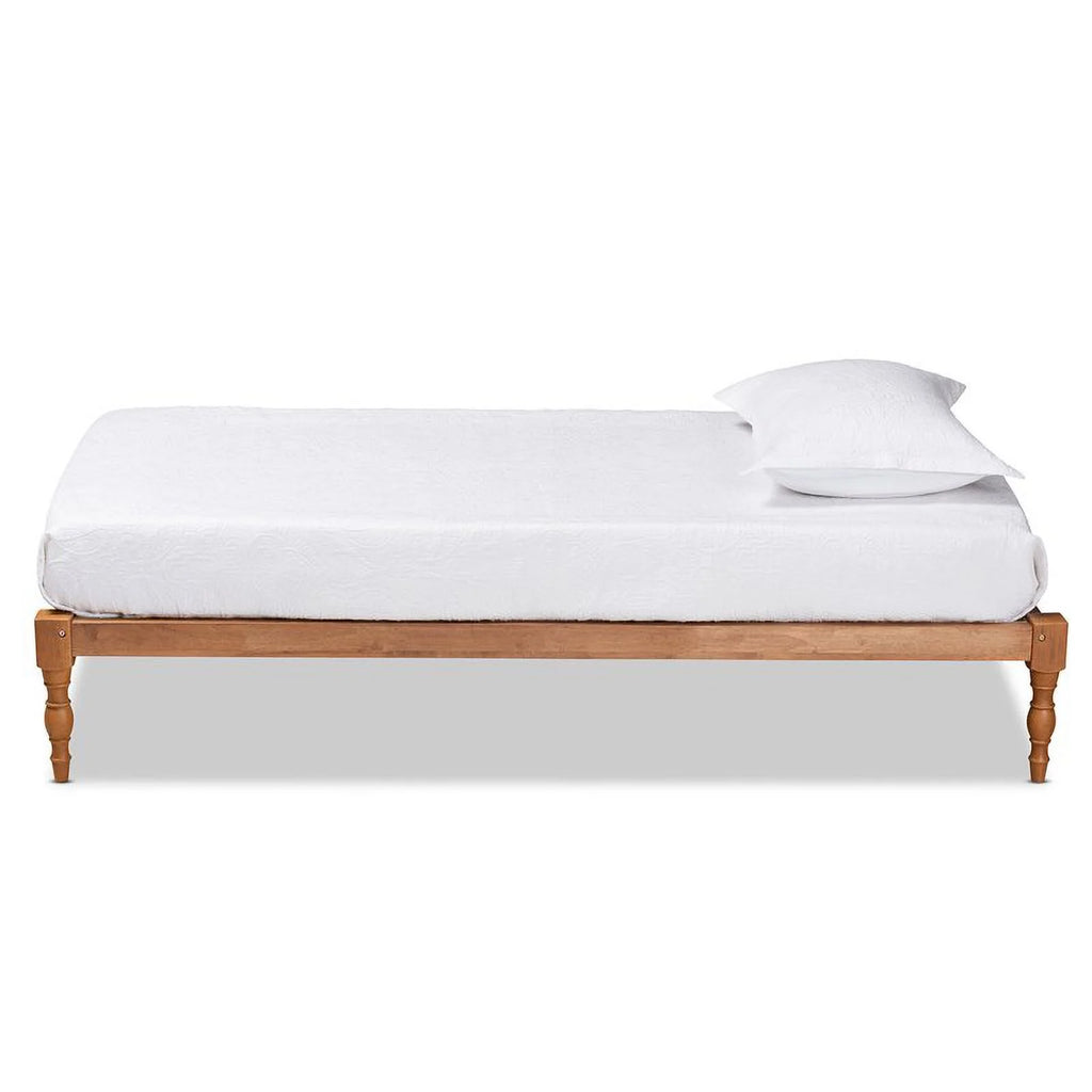 Walnut Brown Finished Wood Twin Size Platform Bed Frame E385