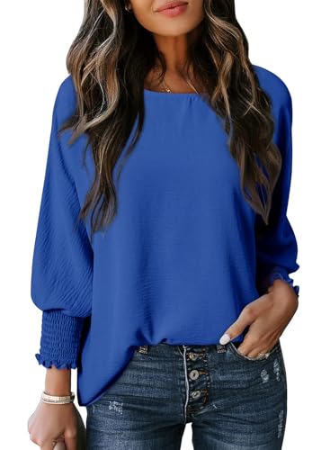 Womens 3/4 Sleeve V Neck Loose Fit Tops T8045
