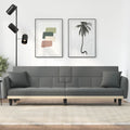 Dark Gray Fabric Sofa Bed with Cup Holders S245106