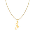 14K Yellow Gold Diamond-cut Initial 'J' Pendant Necklace with 16" Chain X875798