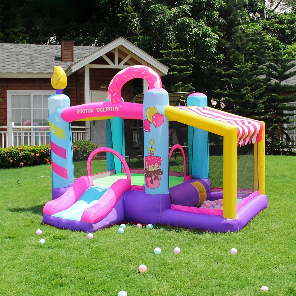Inflatable Slide Bouncer House with Ball Pool and Storage Bag F209