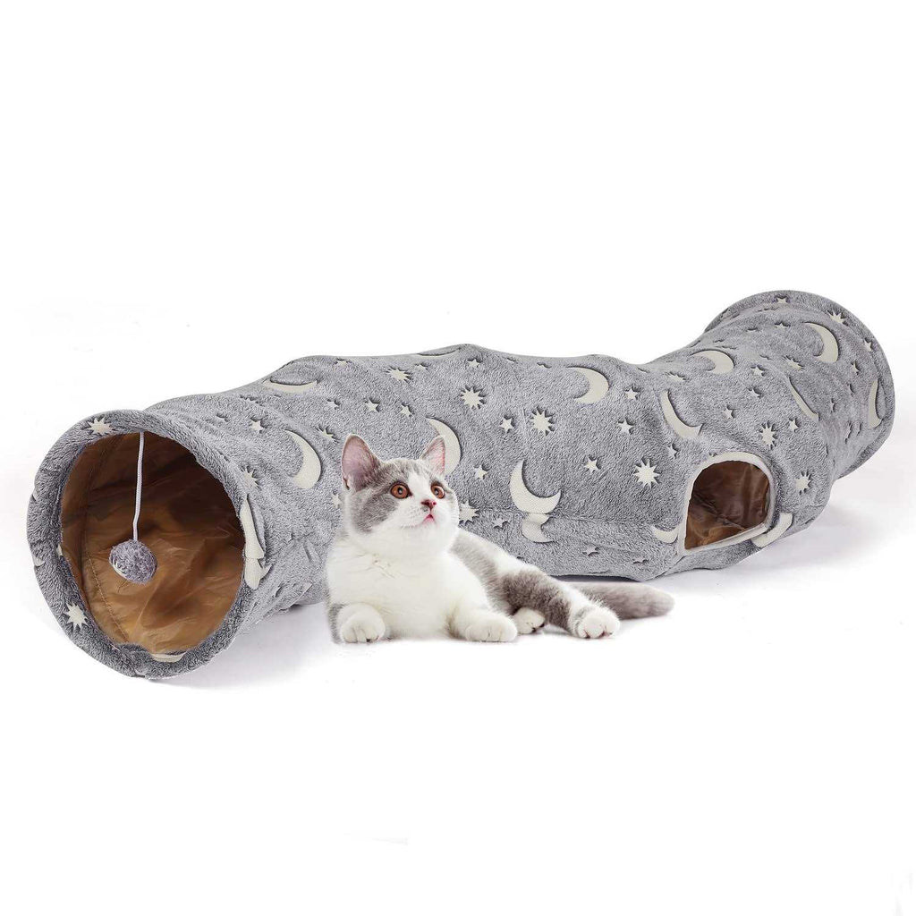 Collapsible Cat Tunnel Tube with Plush Ball Toys X108