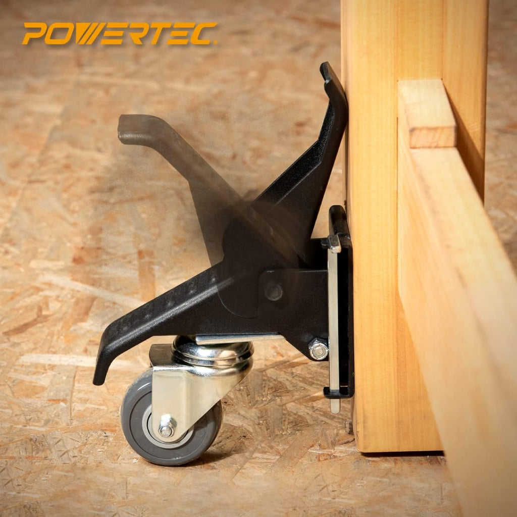 Black Workbench Casters with Quick-Release Plates, Pack of 2 O637