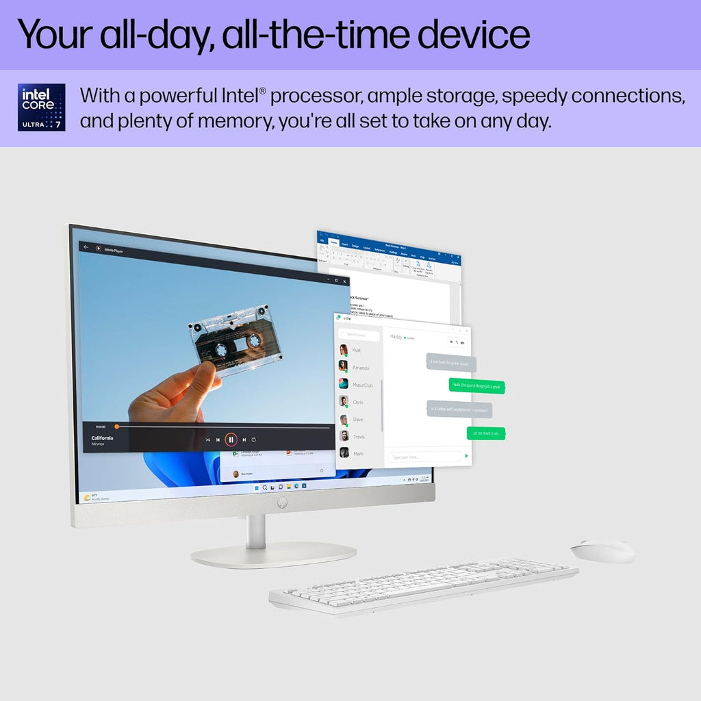 27" All-in-One Desktop Computer, FHD IPS Touchscreen, Intel Core Ultra 7, 64GB DDR5, 1TB SSD, Wi-Fi 6, Windows 11 Home N39034