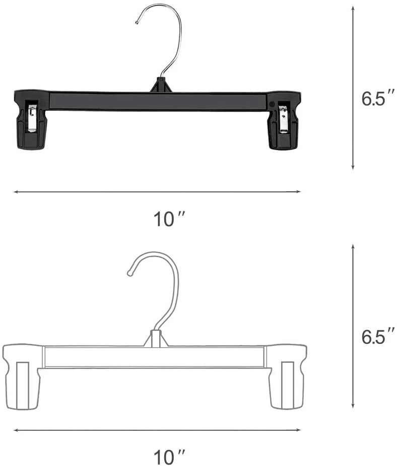 Plastic Pants & Skirt Hangers with Pinch Clips, 50 Pack D93219