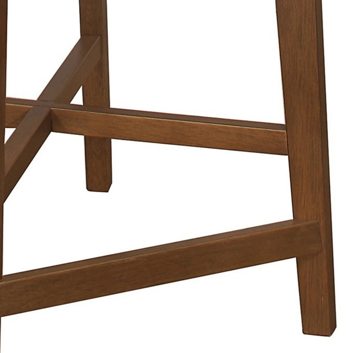Walnut Counter Height Stool with Curved Seat Taupe Gray Fabric K561