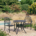 3 Piece Bistro Set Cast Aluminum Black X743434